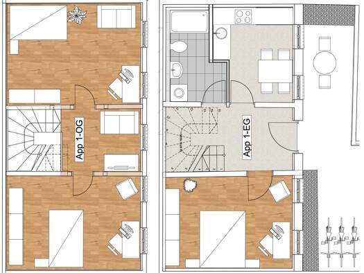 Maisonette zur Miete 1.800 € 3 Zimmer 77 m² Geschoss EG/1 frei ab sofort Friedrichstraße 32 Innenstadt Erlangen 91054