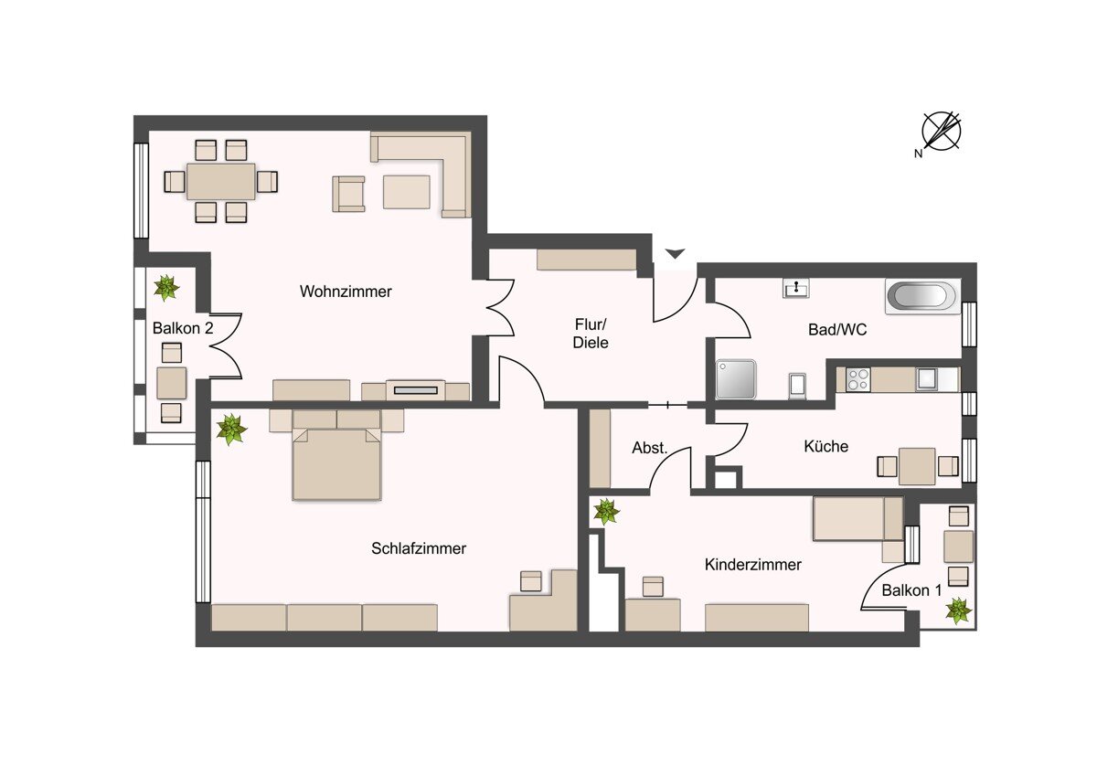 Wohnung zum Kauf 469.000 € 3 Zimmer 113,4 m²<br/>Wohnfläche 3.<br/>Geschoss Hospitalstraße 3 Innere Neustadt (Wigardstr.) Dresden / Neustadt 01097