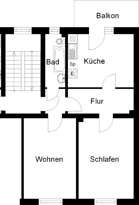 Wohnung zur Miete 422 € 3 Zimmer 63 m²<br/>Wohnfläche 1.<br/>Geschoss ab sofort<br/>Verfügbarkeit Märkische Straße 8 Wanne - Süd Herne 44652