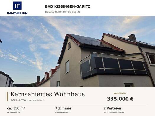 Mehrfamilienhaus zum Kauf 335.000 € 7 Zimmer 150 m² Garitz Bad Kissingen 97688