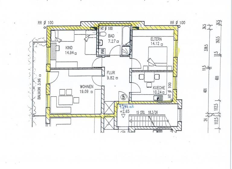 Wohnung zum Kauf provisionsfrei 245.000 € 3 Zimmer 79,4 m² 1. Geschoss Teising 84576