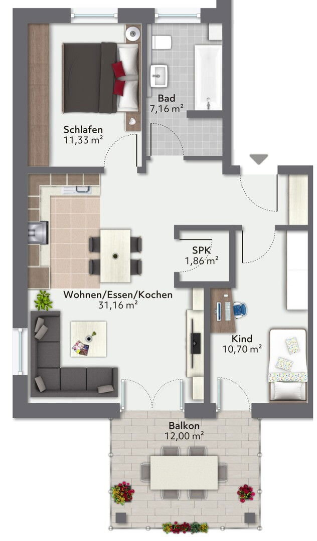 Wohnung zum Kauf provisionsfrei 399.000 € 3 Zimmer 68 m²<br/>Wohnfläche 1.<br/>Geschoss Ebenhausen Baar-Ebenhausen 85107