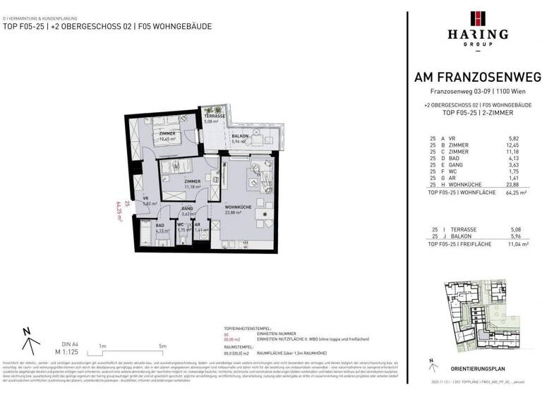 Wohnung zum Kauf - Erstbezug 438.500 € 3 Zimmer 64,3 m² 2. Geschoss Franzosenweg 3-5 Wien 1100
