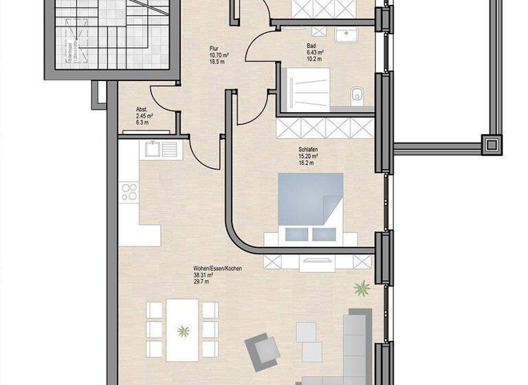 Wohnung zur Miete - Erstbezug 1.135 € 3 Zimmer 87,5 m² 1. Geschoss frei ab sofort Determeyerstraße 153 Spexard Gütersloh 33334