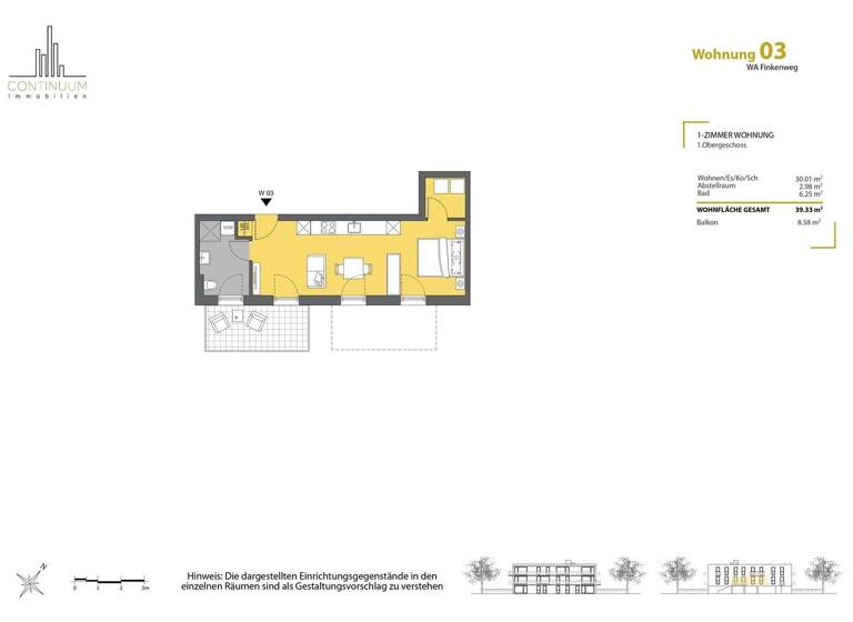 Studio zum Kauf - Erstbezug 1 Zimmer 39,3 m² Finkenweg 17 Hard 6971