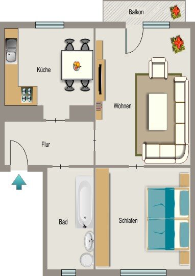 Wohnung zur Miete 334 € 2,5 Zimmer 49,8 m²<br/>Wohnfläche EG<br/>Geschoss 16.01.2025<br/>Verfügbarkeit Mozartstraße 56 Hüls - Süd Marl 45772