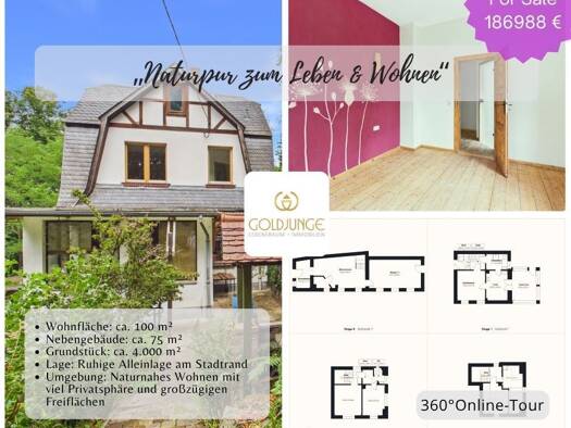Einfamilienhaus zum Kauf 186.988 € 6 Zimmer 99,5 m² 4.021 m² Grundstück frei ab sofort Volkstedt Rudolstadt 07407