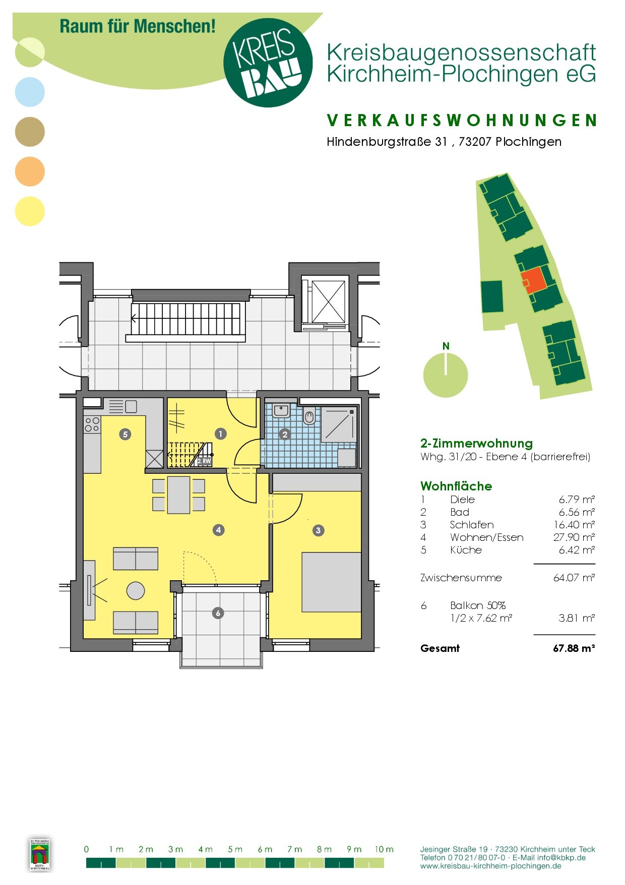 Wohnung zum Kauf provisionsfrei 419.500 € 2 Zimmer 67,9 m²<br/>Wohnfläche Plochingen 73207