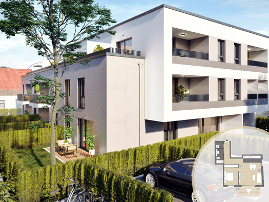 Terrassenwohnung zum Kauf - Erstbezug provisionsfrei 355.000 € 2 Zimmer 63,7 m² EG frei ab sofort Im Nex 5 Hattersheim Hattersheim 65795