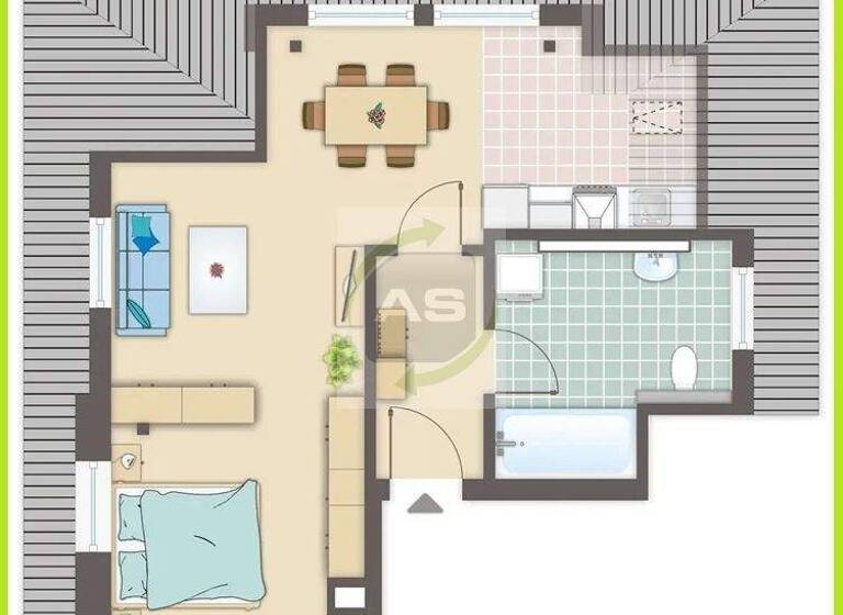 Studio zur Miete 240 € 1 Zimmer 38,1 m² 2. Geschoss Von-Schlegel-Straße 7 Oberhohndorf Zwickau 08056