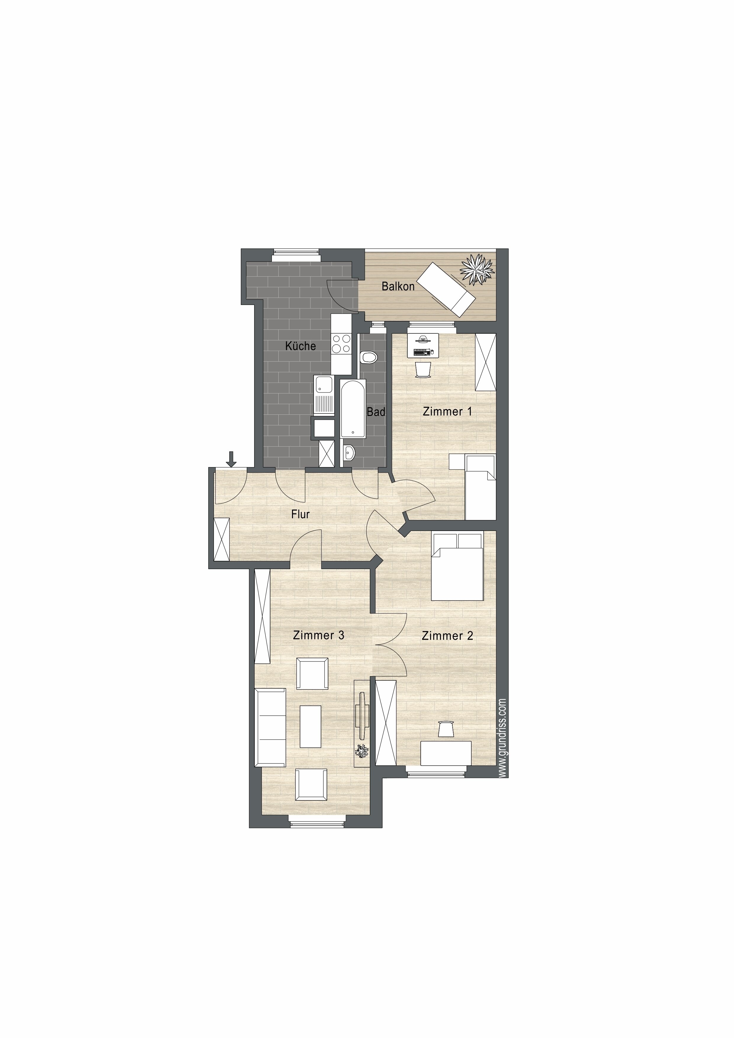 Wohnung zur Miete 1.405 € 3 Zimmer 98 m²<br/>Wohnfläche 2.<br/>Geschoss Ehrensteinstraße 41 Gohlis - Süd Leipzig 04105