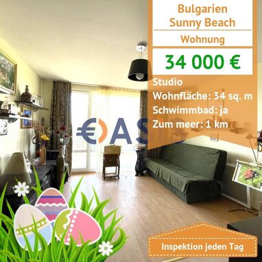 Apartment zum Kauf provisionsfrei 34.000 € 1 Zimmer 34 m² 1. Geschoss Slanchev Bryag Sunny Beach 8230