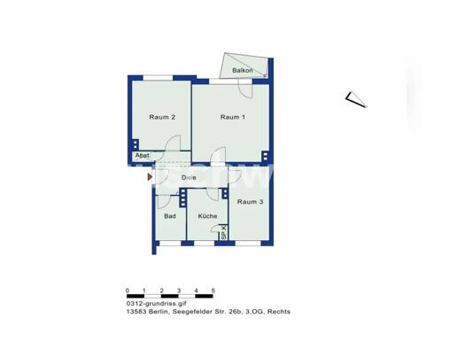Wohnung zur Miete Tauschwohnung 430 € 2,5 Zimmer 65 m² 3. Geschoss Spandau Spandau 13583