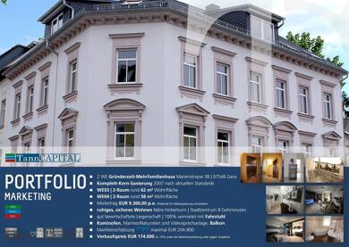 Wohnung zum Kauf provisionsfrei als Kapitalanlage geeignet 89.900 € 2 Zimmer 62 m² Marienstrasse 38 Ostviertel Gera 07546