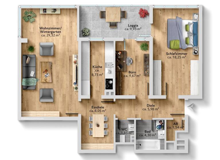 Wohnung zum Kauf 429.000 € 3,5 Zimmer 98 m² 3. Geschoss Westenviertel Regensburg 93049