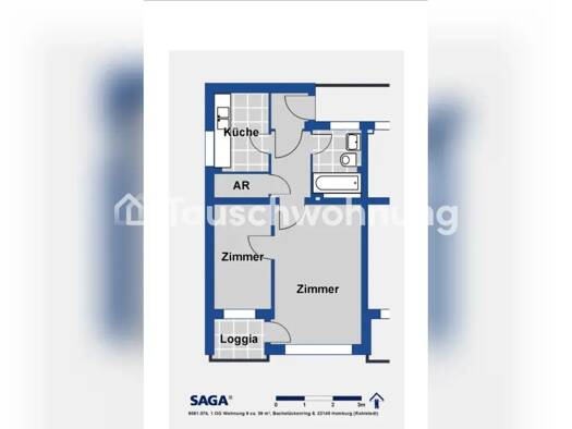 Wohnung zur Miete Tauschwohnung 300 € 1,5 Zimmer 39 m² Rahlstedt Hamburg 22149