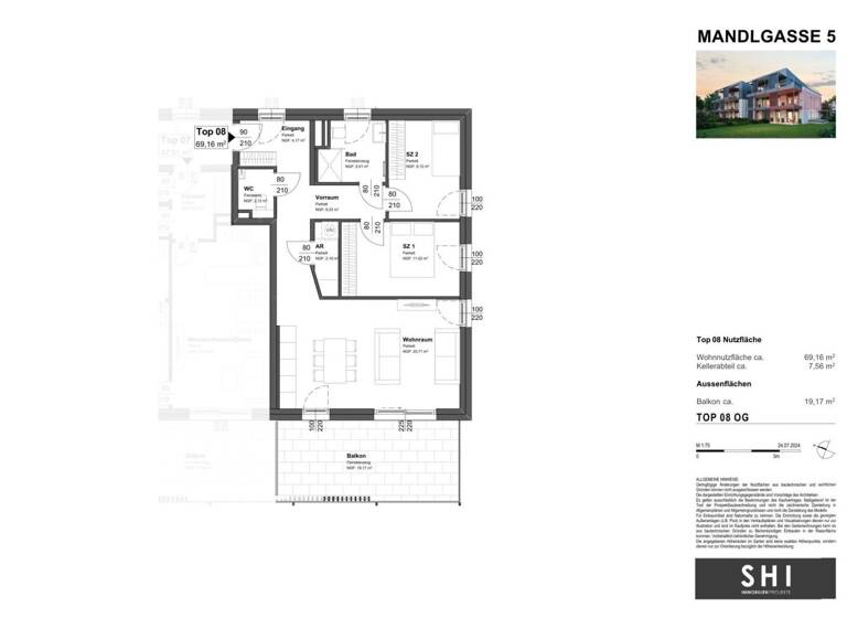 Wohnung zum Kauf - Erstbezug 748.000 € 3 Zimmer 69,2 m² 1. Geschoss Aigen I Salzburg 5026