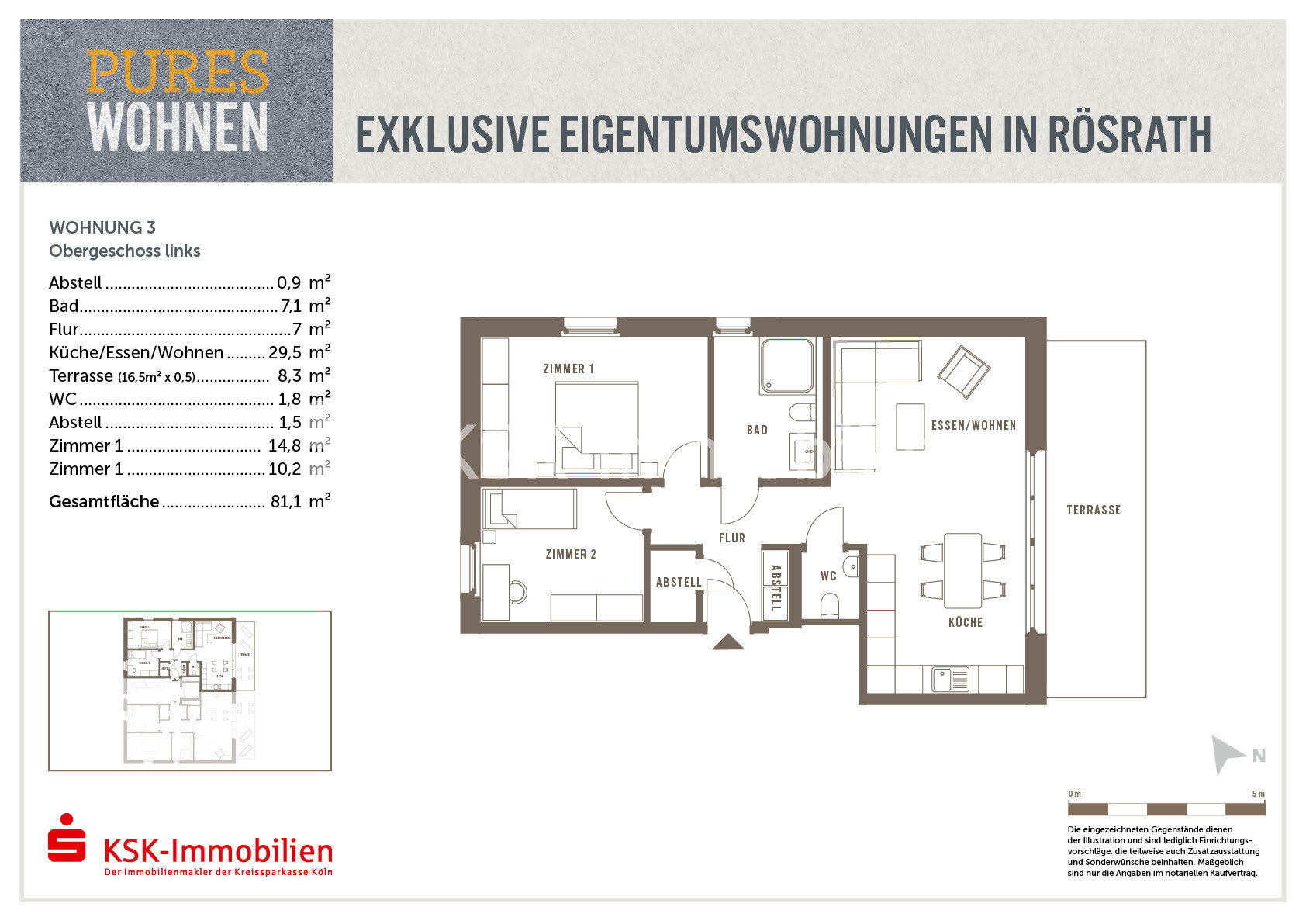 Wohnung zum Kauf 420.500 € 3 Zimmer 81,1 m²<br/>Wohnfläche EG<br/>Geschoss Rösrath Rösrath / Kleineichen 51503