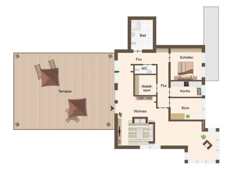 Penthouse zur Miete 1.630 € 3 Zimmer 115 m²<br/>Wohnfläche Dachgeschoss, 9.<br/>Geschoss ab sofort<br/>Verfügbarkeit Sanderau Würzburg 97072
