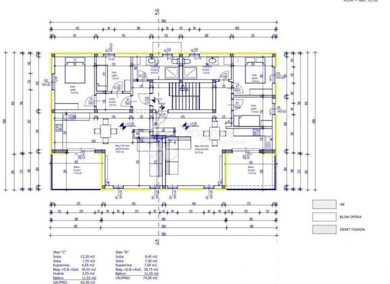 Wohnung zum Kauf 287.175 € 3 Zimmer 82 m² 2. Geschoss Sucuraj