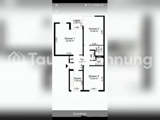 Wohnung zur Miete Tauschwohnung 513 € 3 Zimmer 78 m² Britz Neukölln 12353