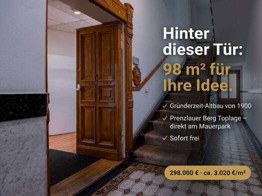 Hotel zum Kauf 298.000 € 4 Zimmer 98,7 m² Gastrofläche 804 m² Grundstück Prenzlauer Berg Berlin 10437
