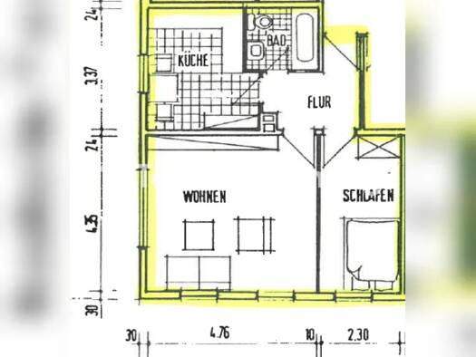 Wohnung zur Miete Tauschwohnung 950 € 2 Zimmer 51 m² 1. Geschoss Bockenheim Innenstadt II 60487