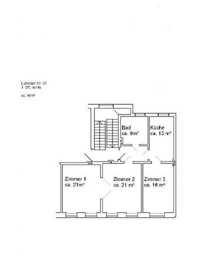 Wohnung zur Miete 650 € 3 Zimmer 86 m²<br/>Wohnfläche 2.<br/>Geschoss Lübecker Str. 51 Paulsstadt Schwerin 19053