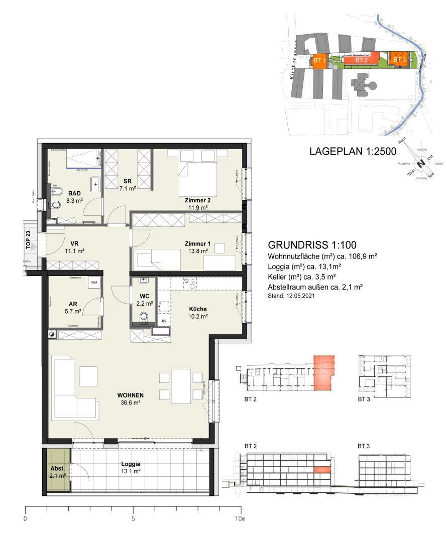 Wohnung zur Miete 1.531 € 3 Zimmer 107,2 m²<br/>Wohnfläche Guntramsdorf 2353