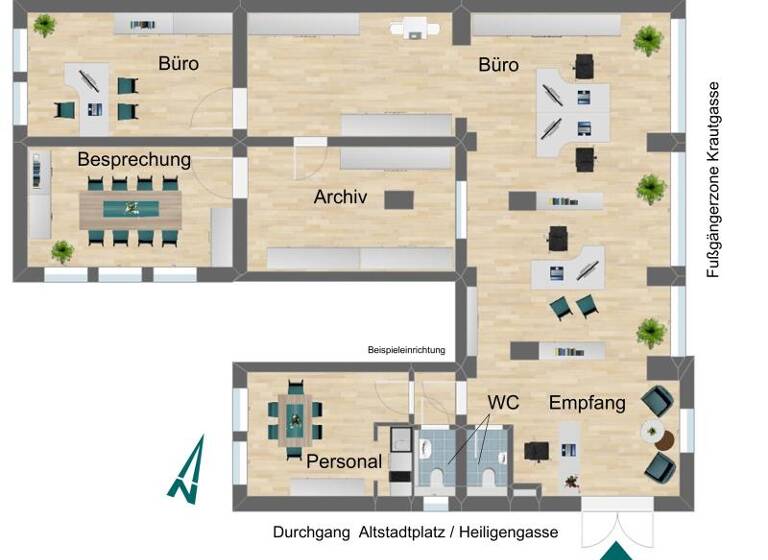 Bürofläche zur Miete 5,99 € 5 Zimmer 161 m² Bürofläche Krautgasse 3 Pößneck,Stadt Pößneck 07381
