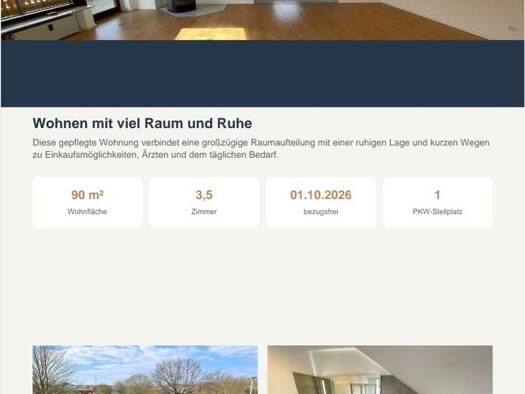 Wohnung zur Miete 1.050 € 3,5 Zimmer 90 m² Geschoss 1/1 frei ab 01.10.2026 Lieblos Gründau 63584