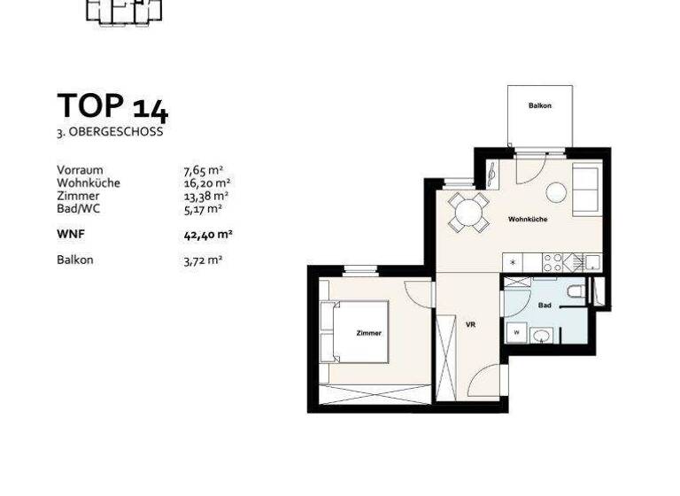 Wohnung zum Kauf 249.000 € 2 Zimmer 42,4 m² 3. Geschoss Inzersdorfer Straße 121 Wien 1100