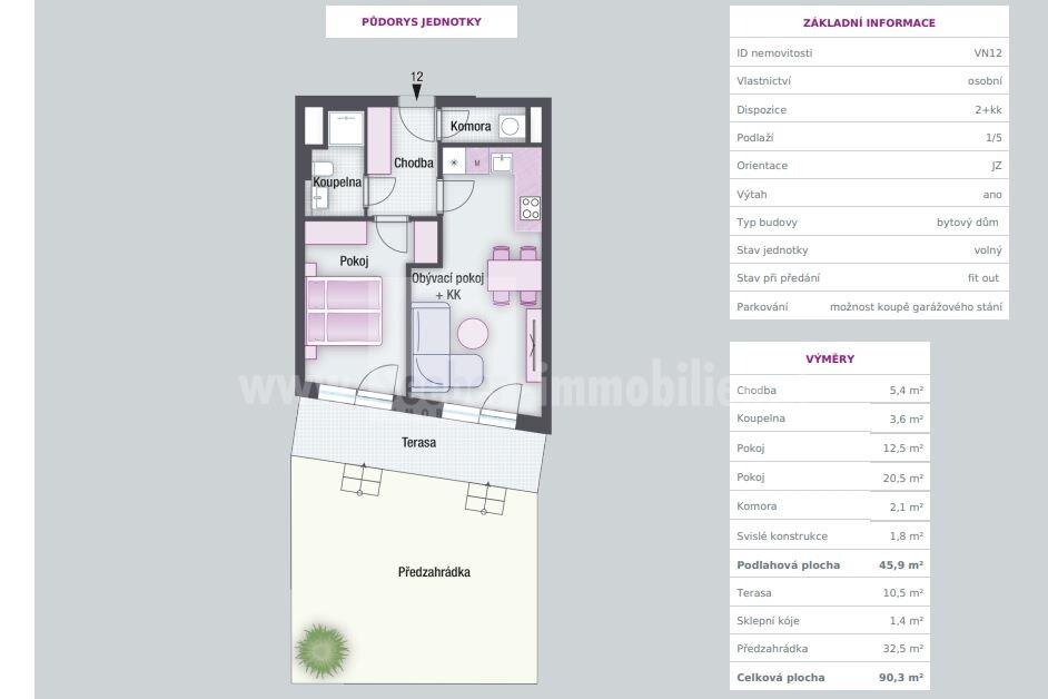 Wohnung zum Kauf 350.000 € 2 Zimmer 90 m²<br/>Wohnfläche 2.<br/>Geschoss Prag 120 00