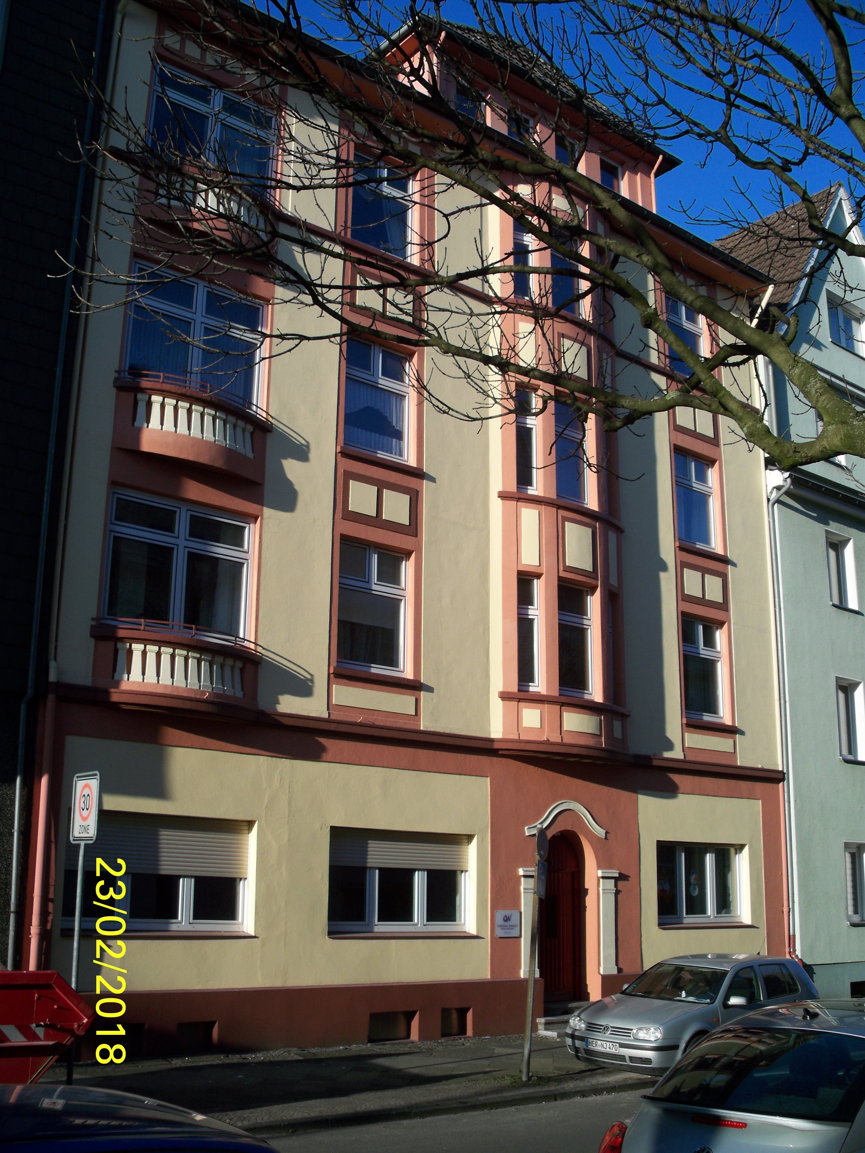 Wohnung zur Miete 580 € 1,5 Zimmer 45 m²<br/>Wohnfläche EG<br/>Geschoss ab sofort<br/>Verfügbarkeit Jobststr. 1 Strünkede Herne 44629