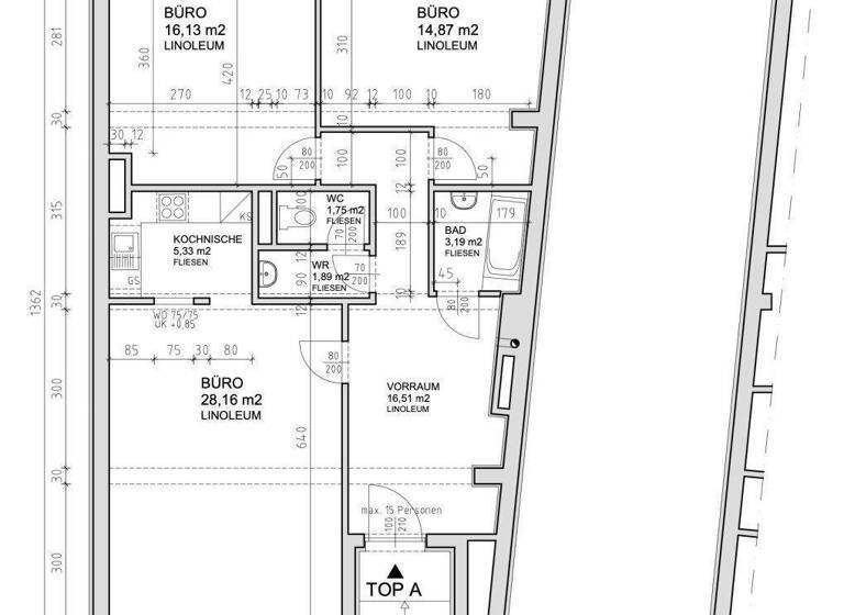 Büro zur Miete 617 € 3 Zimmer Hölzlgasse Klosterneuburg 3400