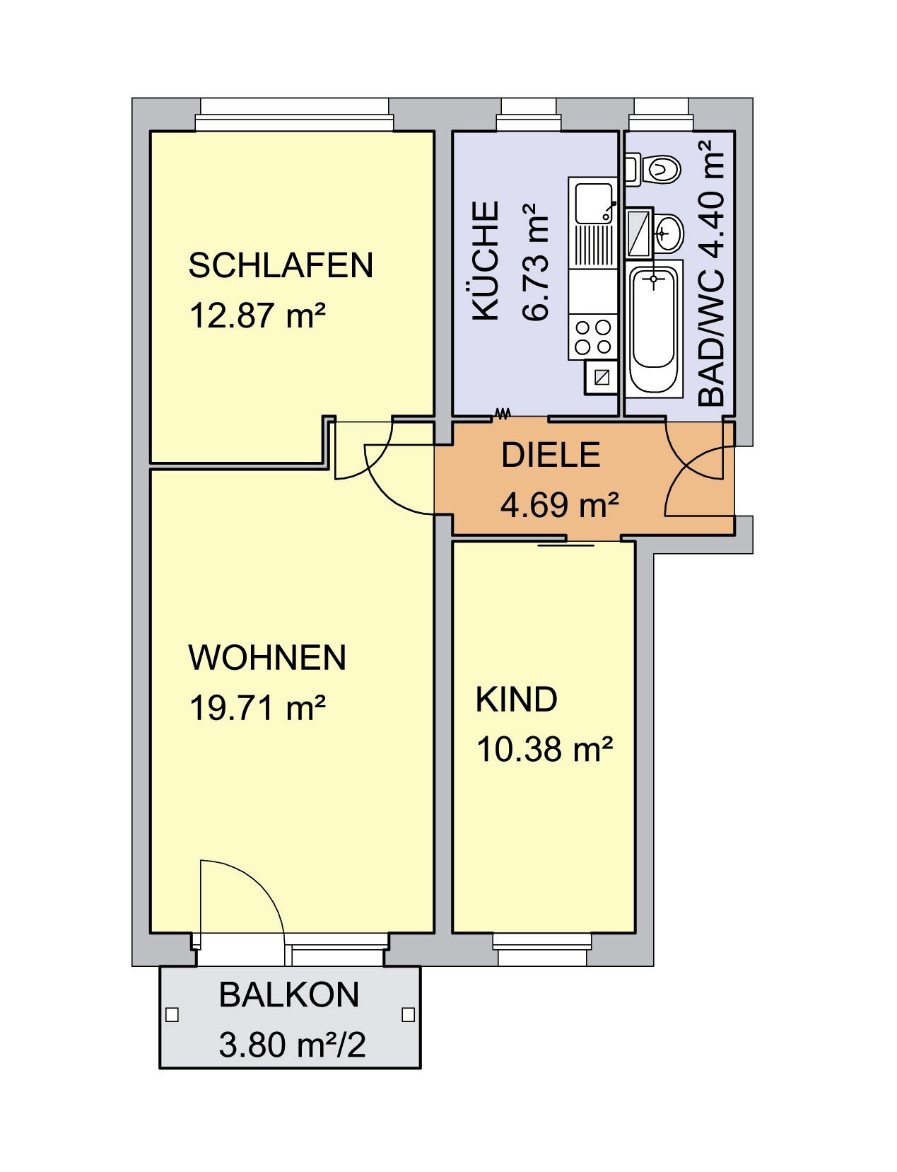 Wohnung zur Miete 400 € 3 Zimmer 60,7 m²<br/>Wohnfläche 2.<br/>Geschoss ab sofort<br/>Verfügbarkeit Platz des Friedens 5 Sandersdorf Sandersdorf-Brehna 06792