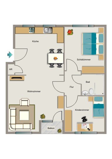 Wohnung zur Miete 549 € 3,5 Zimmer 67,4 m²<br/>Wohnfläche 3.<br/>Geschoss Kampstraße 19 Brassert Marl 45768