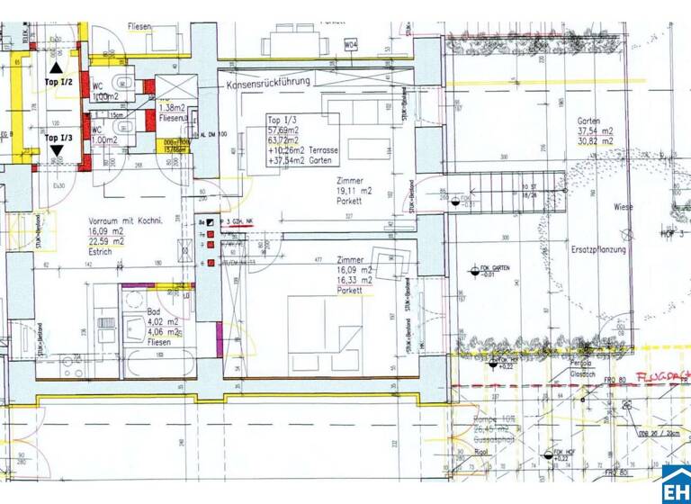 Wohnung zum Kauf 225.000 € 2 Zimmer 57,7 m² EG Kreuzgasse Wien 1180