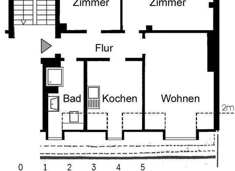 Wohnung zur Miete 679 € 3 Zimmer 77,8 m² 3. Geschoss Bunsenstr. 23-25 Frohnhausen Essen 45145