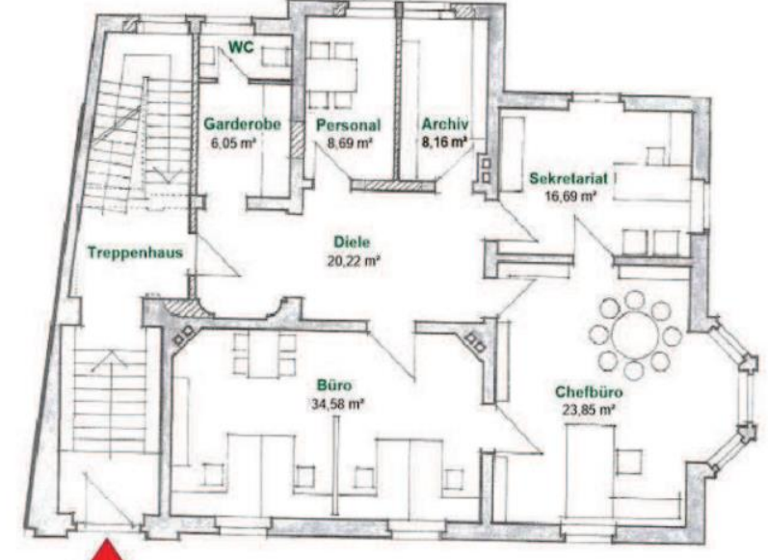 Büro zur Miete 785 € 5 Zimmer 118 m² Bürofläche Crimmitschau 08451