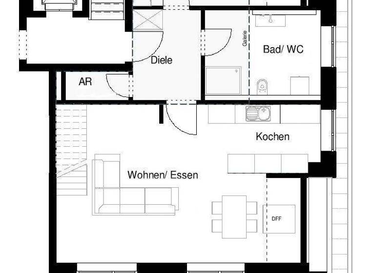 Wohnung zur Miete 1.000 € 2,5 Zimmer 85,9 m² 2. Geschoss frei ab sofort Krumbach 86381