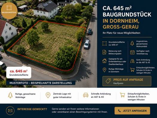 Grundstück zum Kauf 645 m² Grundstück Dornheim Groß-Gerau 64521