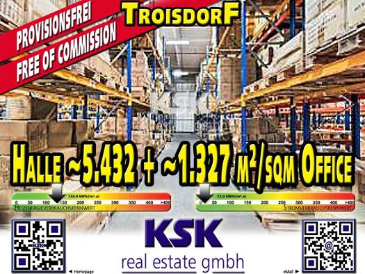 Logistikzentrum zur Miete provisionsfrei 5.432 m² Lagerfläche teilbar von 2.438 m² bis 5.432 m² Spich Troisdorf 53840