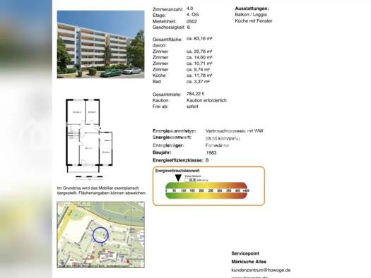 Wohnung zur Miete Tauschwohnung 785 € 4 Zimmer 83 m² Kaulsdorf Berlin 12687