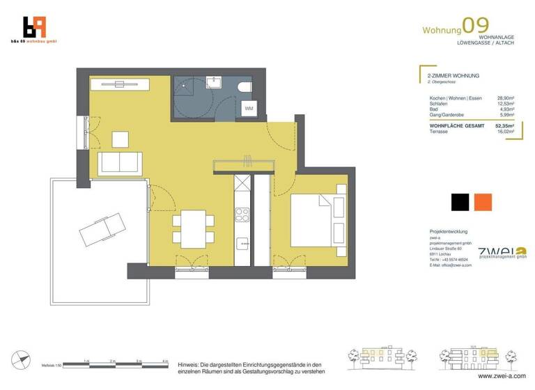 Wohnung zum Kauf - Erstbezug 398.000 € 2 Zimmer 52,4 m² 2. Geschoss Löwengasse Altach 6844