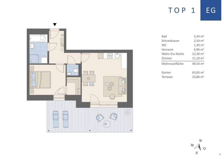 Wohnung zum Kauf - Erstbezug provisionsfrei 299.000 € 2 Zimmer EG Jakomini Graz,08.Bez.:Sankt Peter 8042