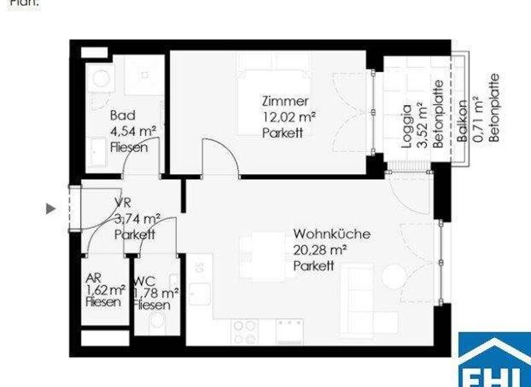 Wohnung zur Miete 763 € 2 Zimmer 47,7 m² 4. Geschoss Schöpfleuthnergasse Wien 1210