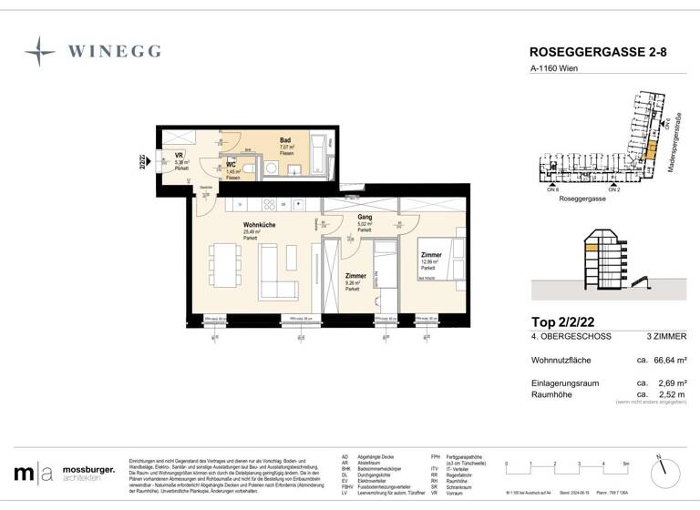 Wohnung zum Kauf - Erstbezug 420.200 € 3 Zimmer 66,6 m² 4. Geschoss Roseggergasse 2-8 Wien 1160