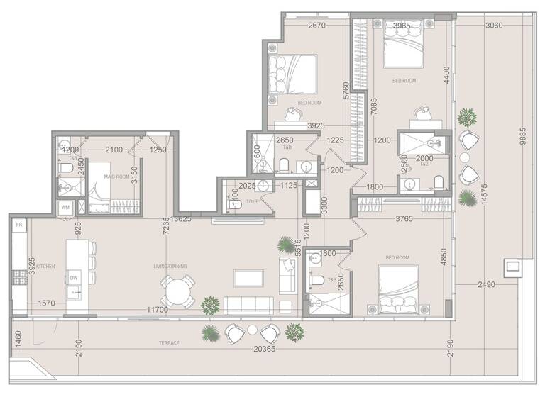 Wohnung zum Kauf provisionsfrei 1.478.217 € 4,5 Zimmer 239,6 m² Dubai 00000