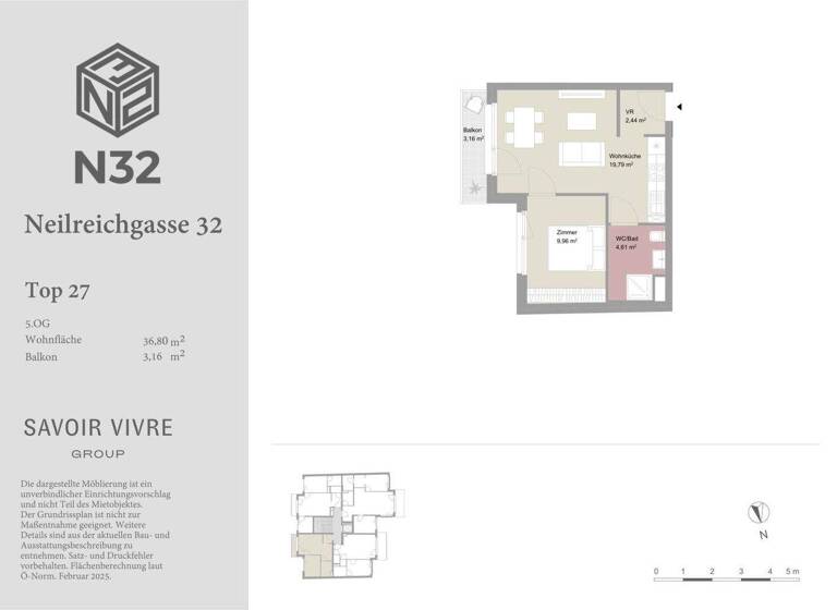 Studio zur Miete - Erstbezug 736 € 1 Zimmer 36,8 m² 5. Geschoss frei ab 01.05.2026 Wien,Favoriten 1100
